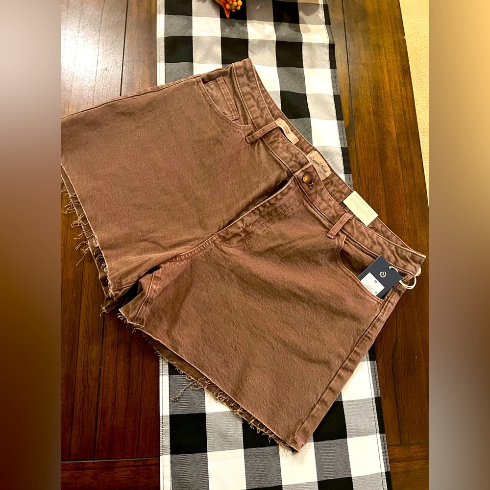 Vintage midi brown jeans shorts